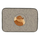 Caroline'S Treasures Ck2202Ddm Pomeranian In The Kitchen Dish-Drying-Mats, 14X21, Multicolor