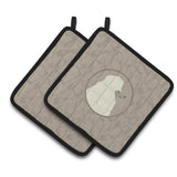 Caroline'S Treasures Ck2203Pthd Poodle In The Kitchen Pair Of Pot Holders Potholders, Multicolor