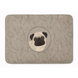 Caroline'S Treasures Pug In The Kitchen Machine Washable Memory Foam Mat Doormats, Multicolor