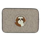 Caroline'S Treasures Ck2210Ddm Shih Tzu In The Kitchen Dish-Drying-Mats, 14X21, Multicolor