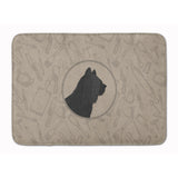 Caroline'S Treasures Skye Terrier In The Kitchen Machine Washable Memory Foam Mat Doormats, Multicolor