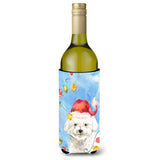 Caroline'S Treasures Ck2472Literk Christmas Lights Bichon Frise Wine Bottle Hugger Cold-Beverage-Koozies, 750 Ml, Multicolor