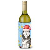 Caroline'S Treasures Ck2484Literk Christmas Alaskan Malamute Wine Bottle Hugger Cold-Beverage-Koozies, 750 Ml, Multicolor