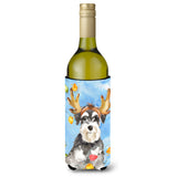 Caroline'S Treasures Ck2485Literk Christmas Lights Schnauzer Wine Bottle Hugger Cold-Beverage-Koozies, 750 Ml, Multicolor
