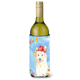 Caroline'S Treasures Ck2500Literk Christmas Lights White Collie Wine Bottle Hugger Cold-Beverage-Koozies, 750 Ml, Multicolor
