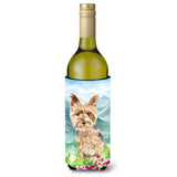 Caroline'S Treasures Ck2512Literk Flowers Yorkshire Terrier Yorkie Wine Bottle Hugger Cold-Beverage-Koozies, 750 Ml, Multicolo