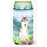 Caroline'S Treasures Ck2519Tbc Mountian Flowers Siberian Husky Tall Boy Hugger Cold-Beverage-Koozies, Multicolor