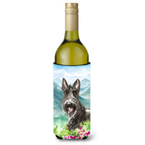 Caroline'S Treasures Ck2523Literk Flowers Scottish Terrier Wine Bottle Hugger Cold-Beverage-Koozies, 750 Ml, Multicolor