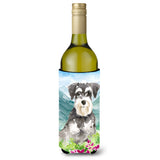 Caroline'S Treasures Ck2528Literk Mountain Flowers Schnauzer #2 Wine Bottle Hugger Cold-Beverage-Koozies, 750 Ml, Multicolor