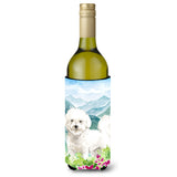 Caroline'S Treasures Ck2546Literk Mountain Flowers Bichon Frise Wine Bottle Hugger Cold-Beverage-Koozies, 750 Ml, Multicolor