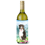 Caroline'S Treasures Ck2547Literk Flowers Bernese Mountain Dog Wine Bottle Hugger Cold-Beverage-Koozies, 750 Ml, Multicolor
