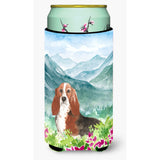 Caroline'S Treasures Ck2548Tbc Mountain Flowers Basset Hound Tall Boy Hugger Cold-Beverage-Koozies, Multicolor
