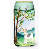 Caroline'S Treasures Ck2550Tbc Under The Tree Fox Terrier Tall Boy Hugger Cold-Beverage-Koozies, Multicolor