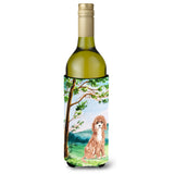 Caroline'S Treasures Ck2575Literk Under The Tree Cavapoo Wine Bottle Hugger Cold-Beverage-Koozies, 750 Ml, Multicolor