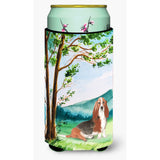 Caroline'S Treasures Ck2584Tbc Under The Tree Basset Hound Tall Boy Hugger Cold-Beverage-Koozies, Multicolor