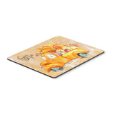Fall Harvest Japanese Spitz Mouse Pad, Hot Pad Or Trivet
