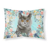 Caroline'S Treasures British Shorthair Spring Flowers Fabric Standard Pillowcases, Multicolor