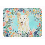 Caroline'S Treasures White Collie Machine Washable Memory Foam Mat Doormats, Multicolor