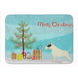 Caroline'S Treasures Black And White Bull Terrier Christmas Tree Machine Washable Memory Foam Mat Doormats, Multicolor