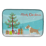Caroline'S Treasures Fawn And White Bull Terrier Christmas Tree Dish-Drying-Mats, 14 X 21, Multicolor