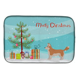 Caroline'S Treasures Ck3824Ddm Corgi Husky Mix Christmas Tree Dish-Drying-Mats, 14 X 21, Multicolor