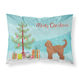 Caroline'S Treasures Tan Goldendoodle Christmas Tree Fabric Standard Pillowcases, Multicolor