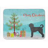 Caroline'S Treasures Black Labradoodle Christmas Tree Machine Washable Memory Foam Mat Doormats, Multicolor