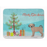 Caroline'S Treasures Fawn Puggle Christmas Tree Machine Washable Memory Foam Mat Doormats, Multicolor