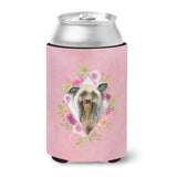 Caroline'S Treasures Ck4130Cc Chinese Crested Pink Flowers Can Or Bottle Hugger Cold-Beverage-Koozies, 12 Oz, Multicolor