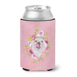 Caroline'S Treasures Ck4140Cc English Bulldog Pink Flowers Can Or Bottle Hugger Cold-Beverage-Koozies, 12 Oz, Multicolor