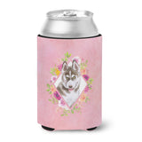 Caroline'S Treasures Ck4152Cc Siberian Husky #2 Pink Flowers Can Or Bottle Hugger Cold-Beverage-Koozies, 12 Oz, Multicolor