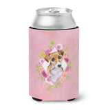 Caroline'S Treasures Jack Russell Terrier #1 Pink Flowers Can Or Bottle Hugger Cold-Beverage-Koozies, 12 Oz, Multicolor