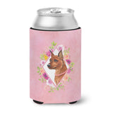 Caroline'S Treasures Ck4161Cc Miniature Pinscher Pink Flowers Can Or Bottle Hugger Cold-Beverage-Koozies, 12 Oz, Multicolor