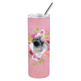 Caroline'S Treasures Moscow Watchdog Pink Flowers Double Walled Stainless Steel 20 Oz Skinny Travel-Insulated-Tumblers, Multic