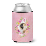 Caroline'S Treasures Ck4166Cc Pekingese Pink Flowers Can Or Bottle Hugger Cold-Beverage-Koozies, 12 Oz, Multicolor