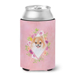 Caroline'S Treasures Ck4169Cc Pomeranian #1 Pink Flowers Can Or Bottle Hugger Cold-Beverage-Koozies, 12 Oz, Multicolor