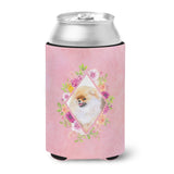 Caroline'S Treasures Ck4170Cc Pomeranian #2 Pink Flowers Can Or Bottle Hugger Cold-Beverage-Koozies, 12 Oz, Multicolor