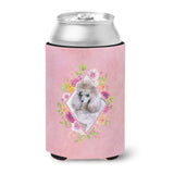 Caroline'S Treasures Ck4173Cc Standard Grey Poodle Pink Flowers Can Or Bottle Hugger Cold-Beverage-Koozies, 12 Oz, Multicolor,