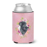 Caroline'S Treasures Ck4178Cc Giant Schnauzer Pink Flowers Can Or Bottle Hugger Cold-Beverage-Koozies, 12 Oz, Multicolor