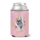 Caroline'S Treasures Ck4179Cc Schnauzer Pink Flowers Can Or Bottle Hugger Cold-Beverage-Koozies, 12 Oz, Multicolor