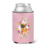 Caroline'S Treasures Ck4185Cc Brabant Griffon Pink Flowers Can Or Bottle Hugger Cold-Beverage-Koozies, 12 Oz, Multicolor