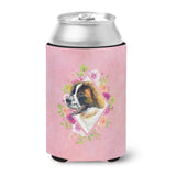 Caroline'S Treasures Ck4187Cc Saint Bernard #2 Pink Flowers Can Or Bottle Hugger Cold-Beverage-Koozies, 12 Oz, Multicolor