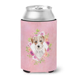 Caroline'S Treasures Ck4198Cc Jack Russell Terrier Pink Flowers Can Or Bottle Hugger Cold-Beverage-Koozies, 12 Oz, Multicolor,