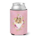 Caroline'S Treasures Ck4216Cc Collie Pink Flowers Can Or Bottle Hugger Cold-Beverage-Koozies, 12 Oz, Multicolor