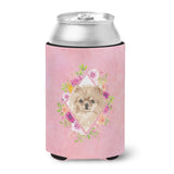Caroline'S Treasures Ck4219Cc Pomeranian Pink Flowers Can Or Bottle Hugger Cold-Beverage-Koozies, 12 Oz, Multicolor