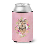 Caroline'S Treasures Ck4220Cc Norwich Terrier Pink Flowers Can Or Bottle Hugger Cold-Beverage-Koozies, 12 Oz, Multicolor