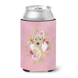 Caroline'S Treasures Ck4227Cc Yellow Lab Pink Flowers Can Or Bottle Hugger Cold-Beverage-Koozies, 12 Oz, Multicolor