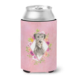 Caroline'S Treasures Ck4231Cc Irish Wolfhound Pink Flowers Can Or Bottle Hugger Cold-Beverage-Koozies, 12 Oz, Multicolor