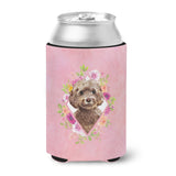 Caroline'S Treasures Ck4253Cc Chocolate Cockapoo Pink Flowers Can Or Bottle Hugger Cold-Beverage-Koozies, 12 Oz, Multicolor