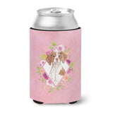 Caroline'S Treasures Ck4254Cc Brittany Spaniel Pink Flowers Can Or Bottle Hugger Cold-Beverage-Koozies, 12 Oz, Multicolor
